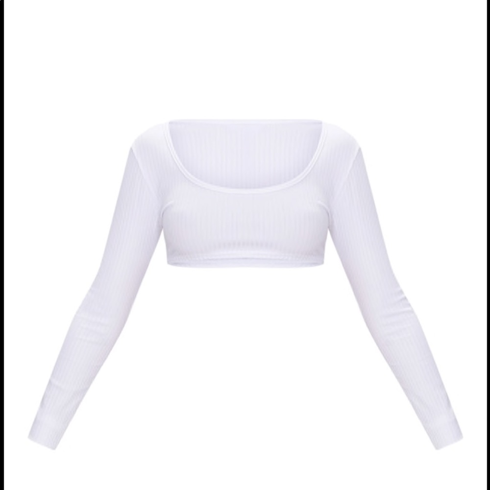 Pretty Little Thing Basic White Rib - Picture 2 of 5